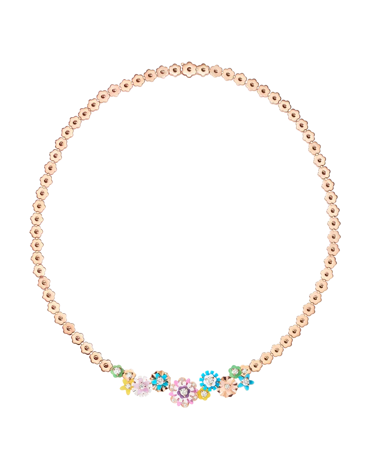 Diorigami鑽石與彩寶玫瑰金彩漆裝飾項鍊，130萬元。品牌提供