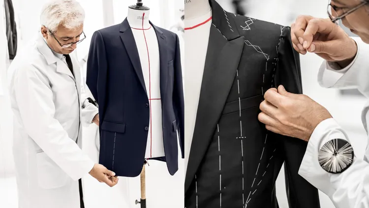 男士套版訂製服務可讓消費者依個人喜好選擇剪裁、造型、袖型。品牌提供
