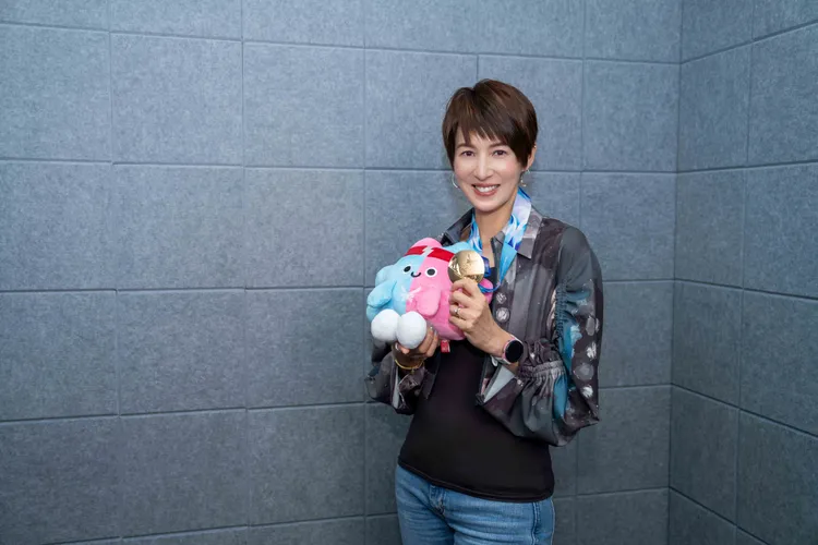 夏嘉璐平時熱衷於鐵人三項運動，今年挑戰雙北世壯運水球項目，初試啼聲就勇奪金牌。TVBS提供