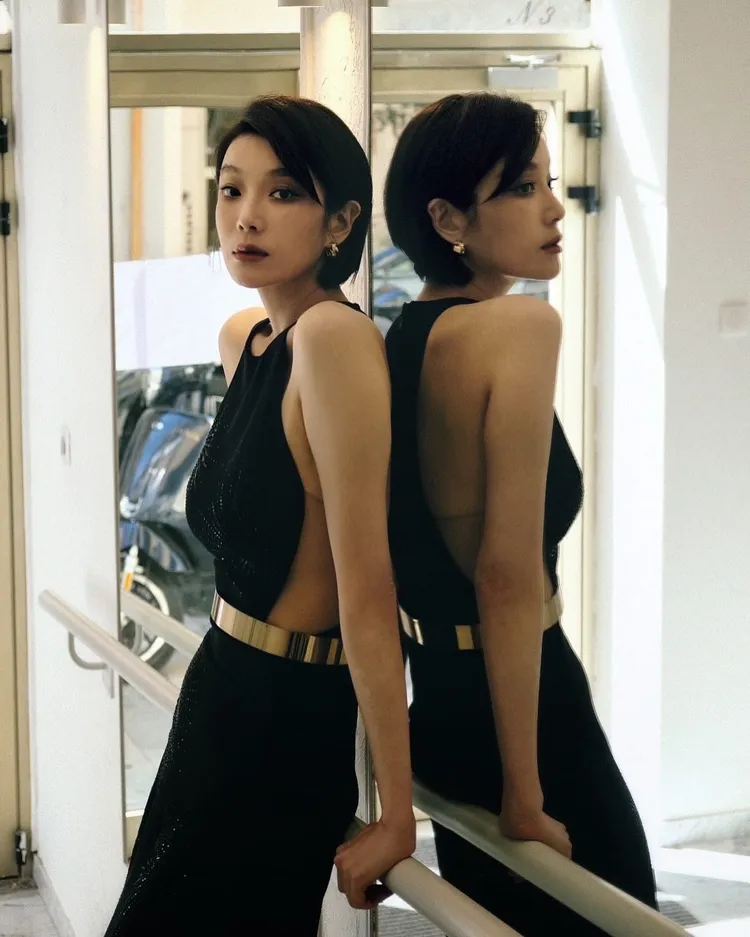 蔡淑臻演繹Stella McCartney鏤空剪裁禮服。品牌提供