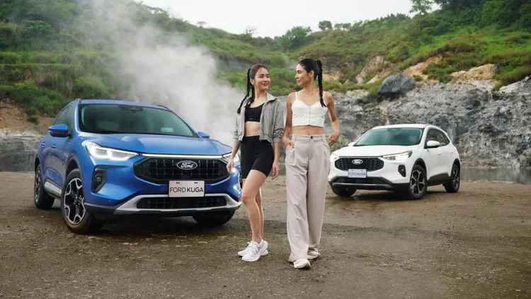 Ford力邀法日混血的雷艾美及雷理莎姊妹檔體驗Kuga魅力。業者提供