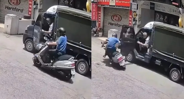 影片曝光，撞擊驚險瞬間畫面駭人。