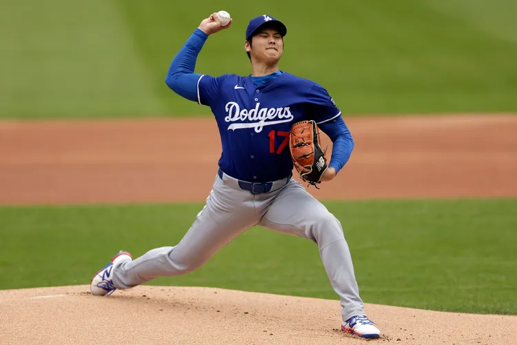 大谷受傷後第一次面對打者。  美聯社