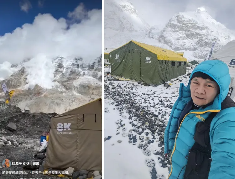「環遊世界名腿」眭澔平近日挑戰攀登聖母峰。翻攝自眭澔平臉書