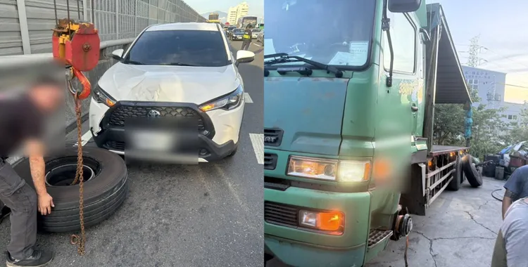 許男駕駛曳引車感覺有異樣，才要開往修車廠，就發生意外。翻攝照片