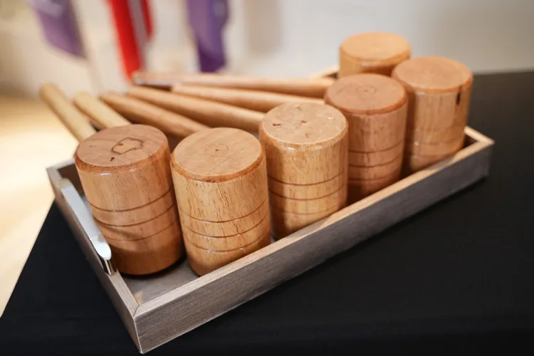 「2025打詐行動 榮耀時刻」頒獎典禮上象徵打擊詐騙的法槌。彭欣偉攝