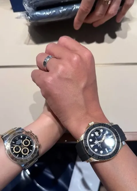 林千又秀買到的勞力士，開心喊「我愛瑞士」。翻攝林千又IG