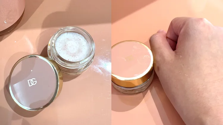 Dolce&Gabbana蔓越莓粉砂去角質修護唇霜，1400元。張家玲攝