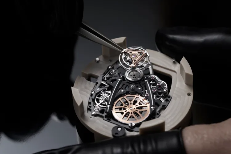 RICHARD MILLE RM 27-05 Rafael Nadal飛行陀飛輪腕錶工藝圖。品牌提供