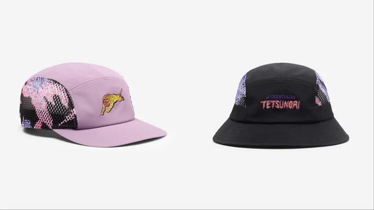 迪卡儂Ｘ田俵谷哲典聯名系列鴨舌帽（左）599元、漁夫帽（右）499元。品牌提供