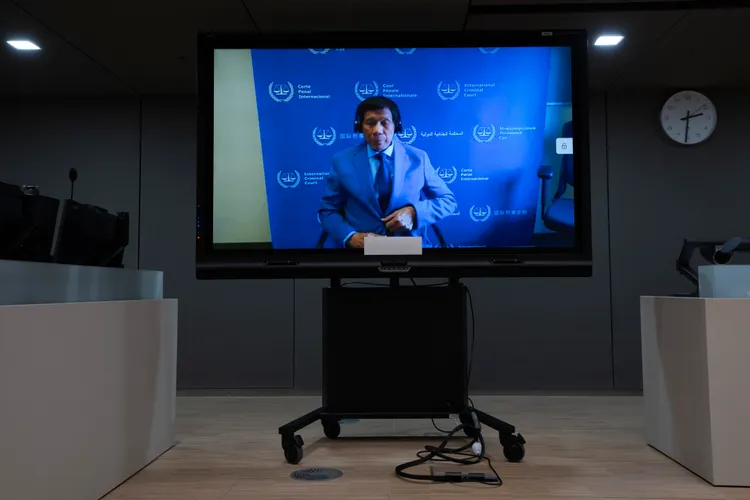 杜特蒂被關押在荷蘭海牙。美聯社資料照