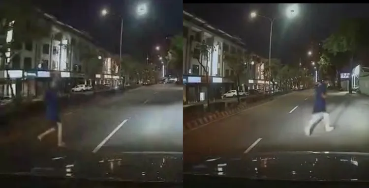 高雄鳳山這名老伯直接走分隔島「暴衝」穿越車道。取自《Threads》