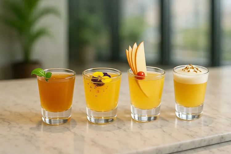 以台灣茶為基底，融合蕎麥、青檸與當季鳳梨、荔枝等元素，四款風味清新的醉月樓五月限定迎賓飲品，每周輪番供應。業者提供