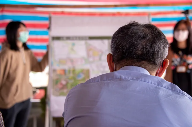 陳智菡曝光2022年，柯文哲到北士科工地視察的照片。翻攝自陳智菡臉書