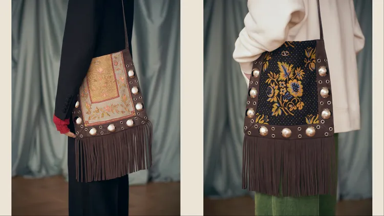 Garavani Nellcôte包款在嬉皮風格中，運用各種材質、裝飾營造嶄新樣貌。品牌提供