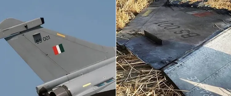 疑似遭到擊落的印度飆風戰機。翻攝微博/印巴空戰