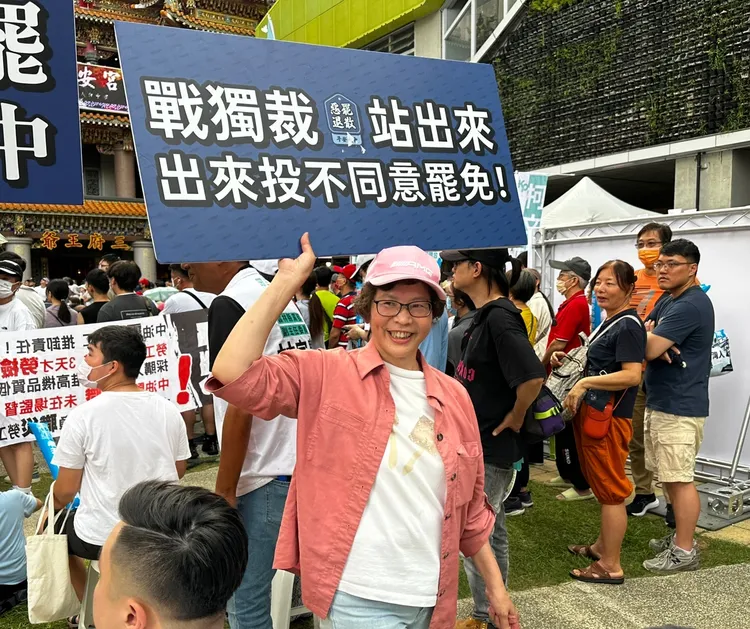 蔡壁如昨參加民眾黨在台中舉辦的宣講活動，卻沒有上台發言。民眾提供