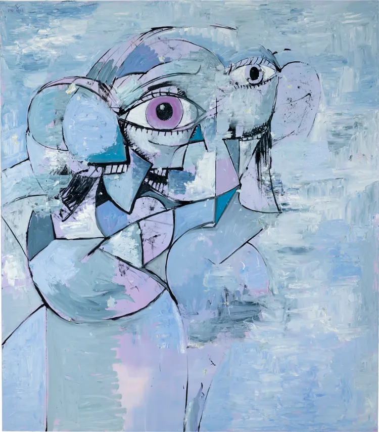 George Condo《F藍調》，估價約1200萬至2000萬元港幣（約4800萬元至8000萬元台幣）。富藝斯提供