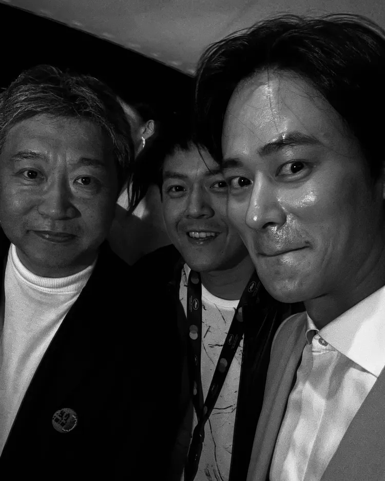 夏騰宏在坎城影展台灣之夜與日本名導是枝裕和相見歡。夏騰宏提供