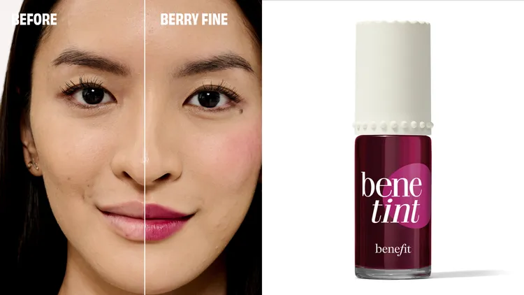 benefit經典紅粉菲菲染唇液#莓果調酒，960元。品牌提供