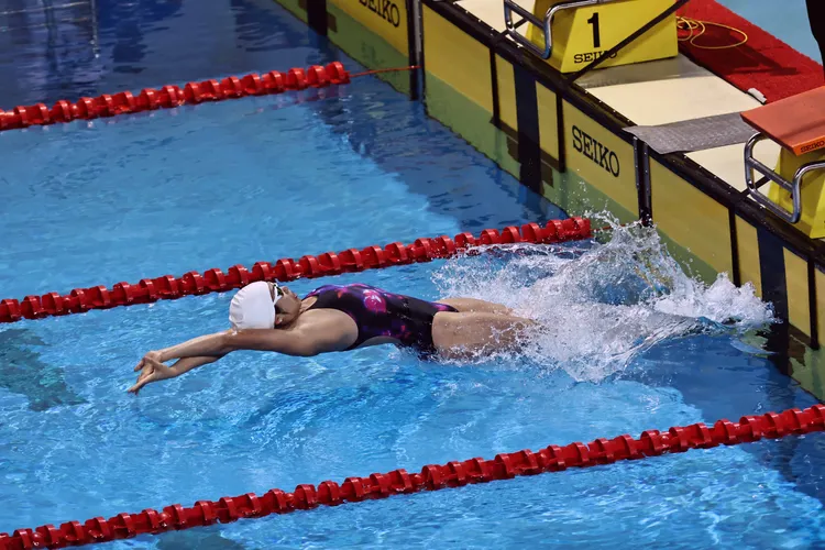 謝伯韶暌違6年重返泳池，勇奪50公尺仰式銀牌。世壯運執委會提供