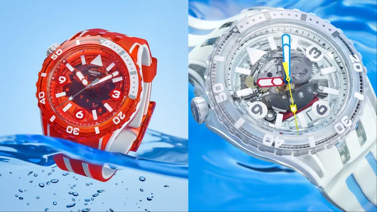 全新SCUBAQUA錶款從錶盤、錶殼都捕捉了水母的剔透質感。品牌提供