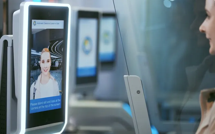 部分國際機場的自動通關是結合人臉與虹膜或指紋等生物辨識科技，讓旅客快速入出國。示意圖，取自移民署YouTube
