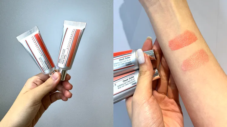 香緹卡水潤頰彩凍#歡欣（右圖上）、#喜悅（右圖下）。張家玲攝