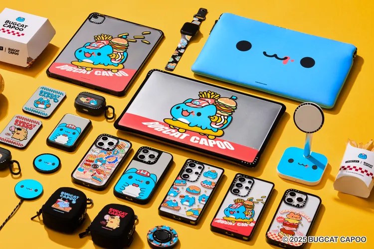 Bugcat Capoo x CASETiFY聯名系列推出「大臉咖波手機殼」、「復古狗狗手機殼」、「美式漢堡餐廳咖波手機殼」、「滑板咖波手機殼」等多款電子配件。CASETiFY提供