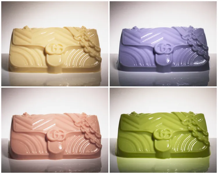 GUCCI全新釋出的宣傳圖，將GG Marmont變成果凍材質。品牌提供