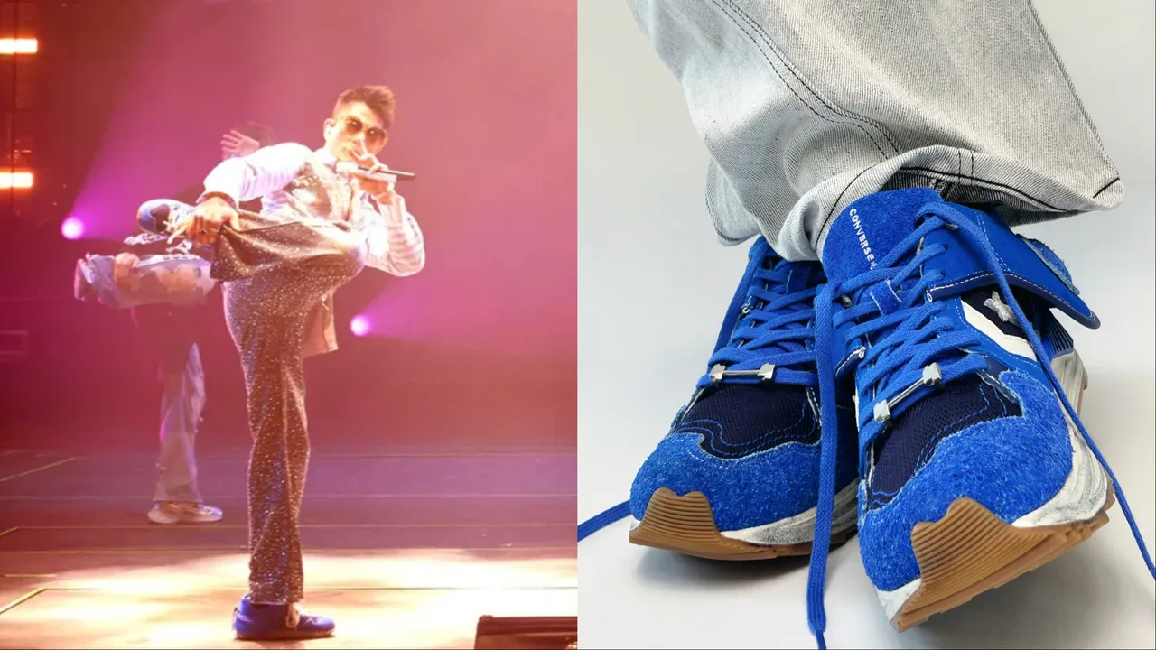 郭富城（左）腳踩Converse聯名潮鞋來到周杰倫演唱會嗨唱。杰威爾提供、品牌提供