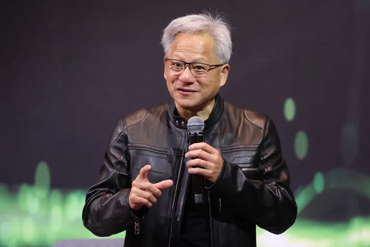 輝達執行長黃仁勳在COMPUTEX期間呼籲政府應多元投資能源，包括核能，圖為黃仁勳全球媒體聯訪記者會。莊宗達攝