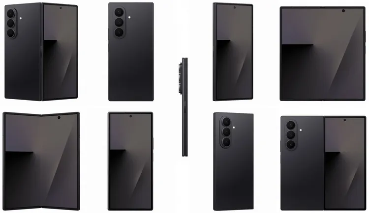 Galaxy Z Fold7曜石黑渲染圖。翻攝Evan Blass X