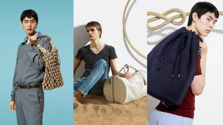 PRADA海洋風男士包款。品牌提供