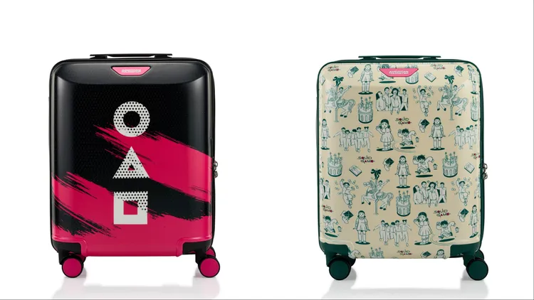 American Tourister x《魷魚遊戲》行李箱18吋／4680元、24吋／5480元。品牌提供