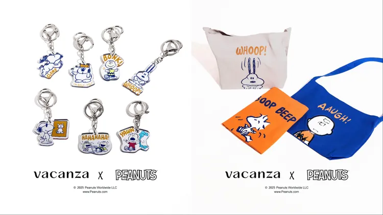 vacanza同步推出娃娃鑰匙圈、托特包等超萌週邊。品牌提供