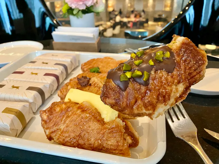 朴成彩表示，目前在韓國賣最好的可頌鯛魚燒口味為杜拜巧克力。莊偉祺攝