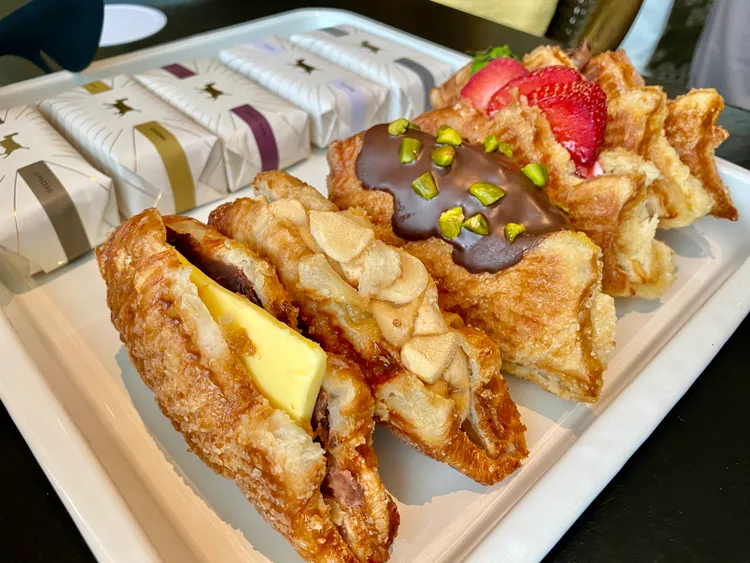 這次來台的鯛魚燒以可頌麵團製作，預購期間4天就突破百萬元業績。莊偉祺攝