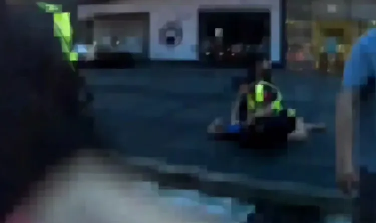 衝突因盧姓男子拍打計程車車門引起。警方提供