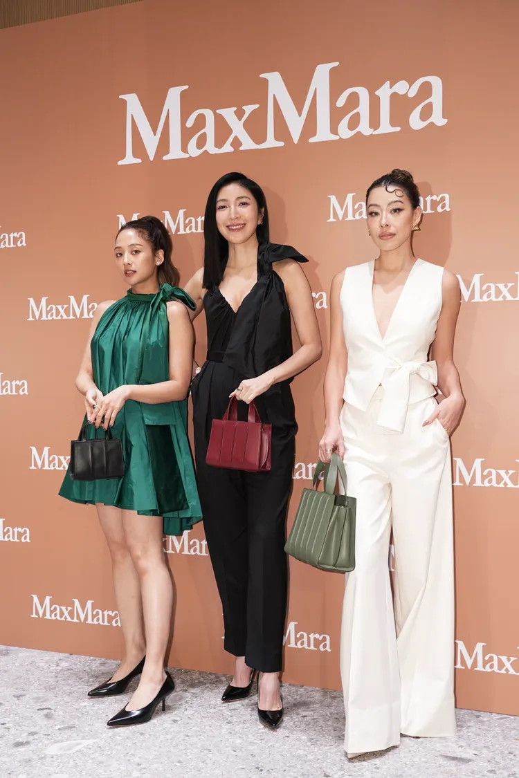 吳映潔（左起）、楊謹華、蔡詩芸出席Max Mara新店開幕活動。彭欣偉攝