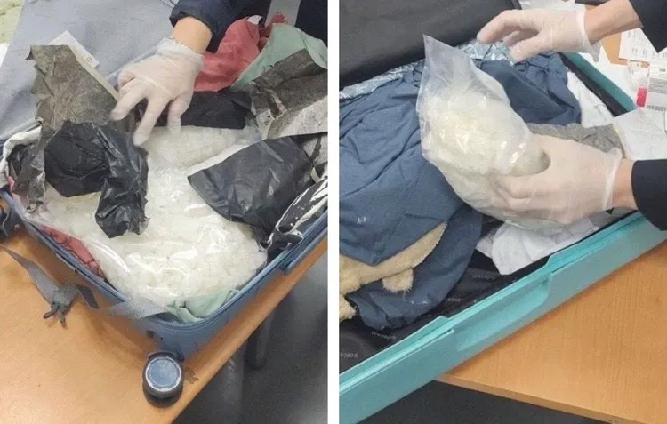 警方查扣毒品。航警局提供