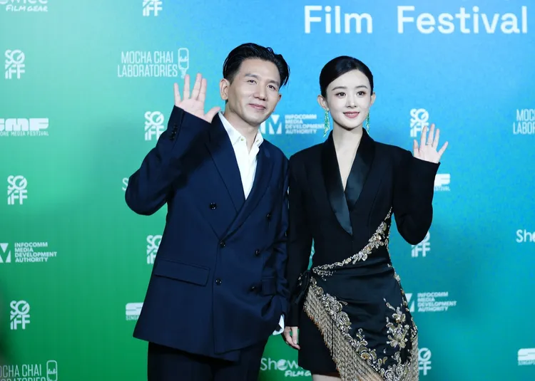趙麗穎（右）去年和趙德胤多次同台宣傳電影《喬妍的心事》。翻攝SGIFF臉書