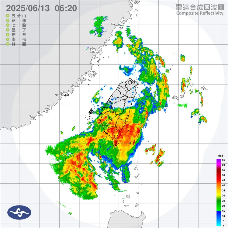 今（13）日南部為降雨熱區。中央氣象署
