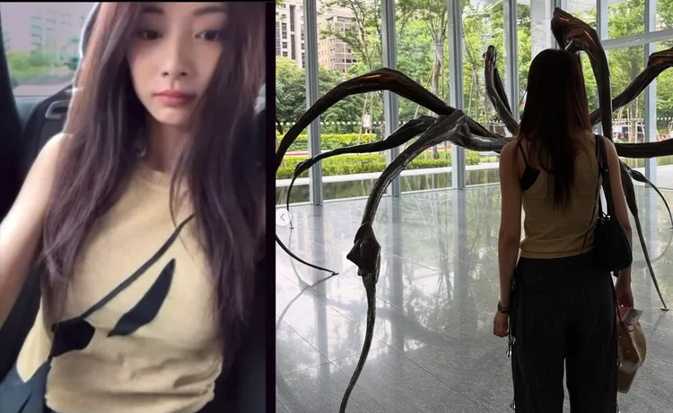 周子瑜在台北富邦美術館觀展。翻攝自周子瑜IG