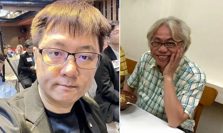 李卓軒（左圖）整理爸爸李坤城遺物。翻攝2人臉書