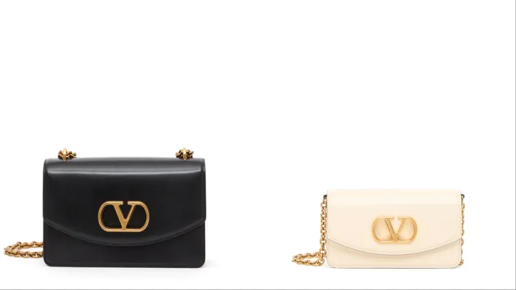 Valentino Garavani Vain肩背包（左）14萬元、Valentino Garavani Vain手拿包（右）9萬9500元。品牌提供