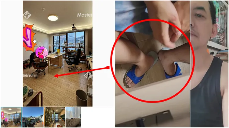 房仲網上的照片顯示，室內的木紋地板、木桌，與2年前黃子佼拍攝「毀滅式爆料」影片的場景相似。左翻攝《台灣房仲網》網站、右翻攝自黃子佼臉書