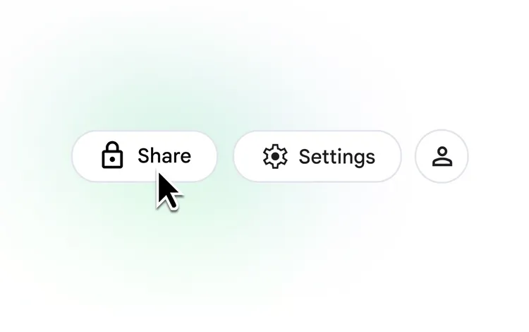 右上方新增分享按鍵。NotebookLM官網