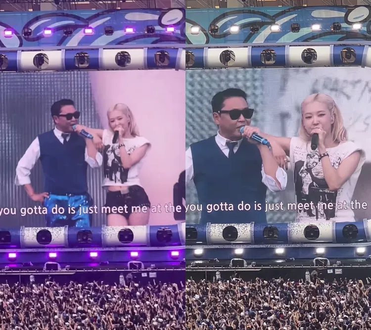 ROSÉ首次參加「SUMMER SWAG」，與PSY合唱《APT.》。翻攝billboard_korea IG