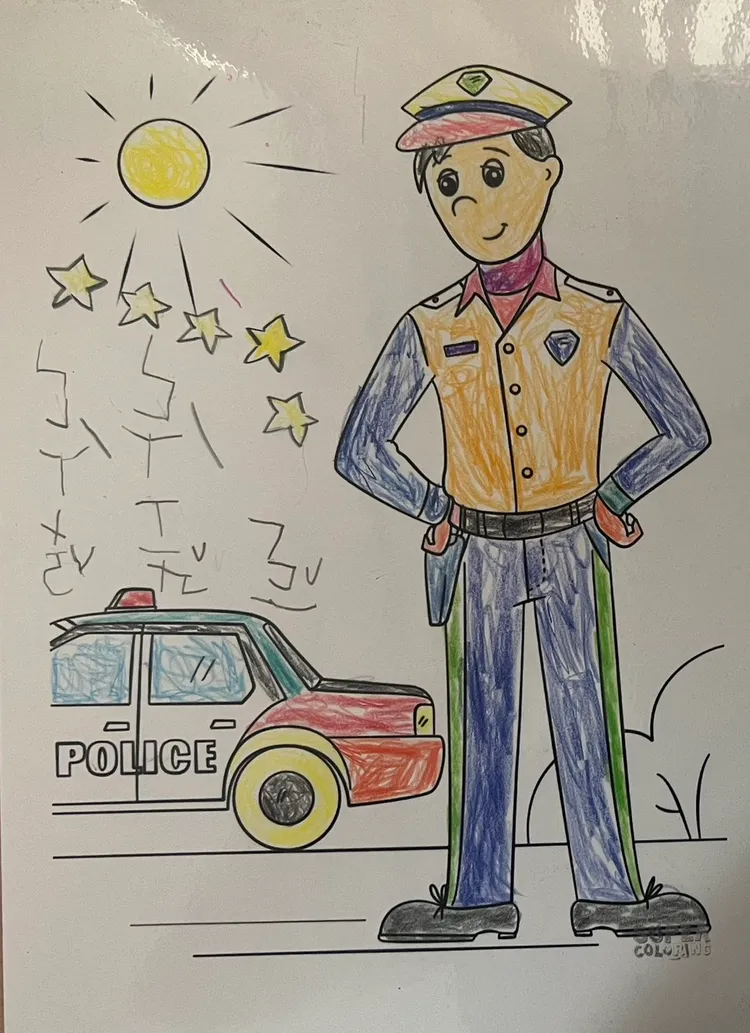 劉宗鑫幼女的塗鴉惹人鼻酸。警方提供